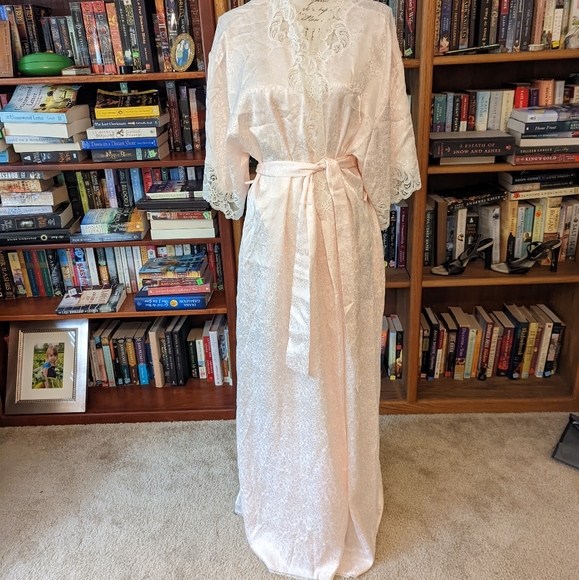 Dior Other - Dior long satin robe with lace detailing and belt euc os